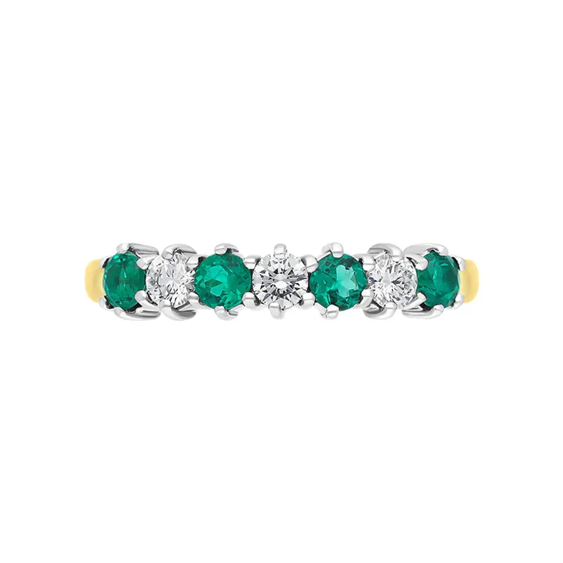 18ct Yellow Gold 0.34ct Emerald Diamond Half Eternity Ring sold by C.W. Sellors product image thumbnail 2