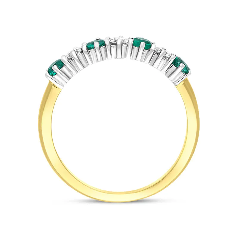 18ct Yellow Gold 0.34ct Emerald Diamond Half Eternity Ring sold by C.W. Sellors product image thumbnail 3