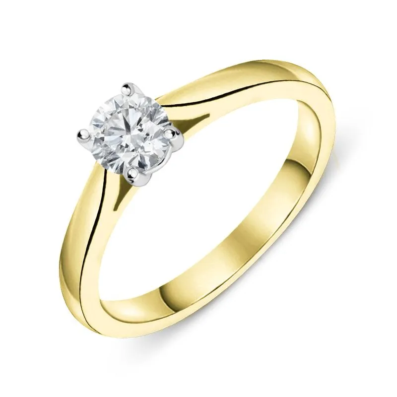 18ct Yellow Gold 0.40ct Diamond Brilliant Cut Solitaire Ring made by C.W. Sellors
