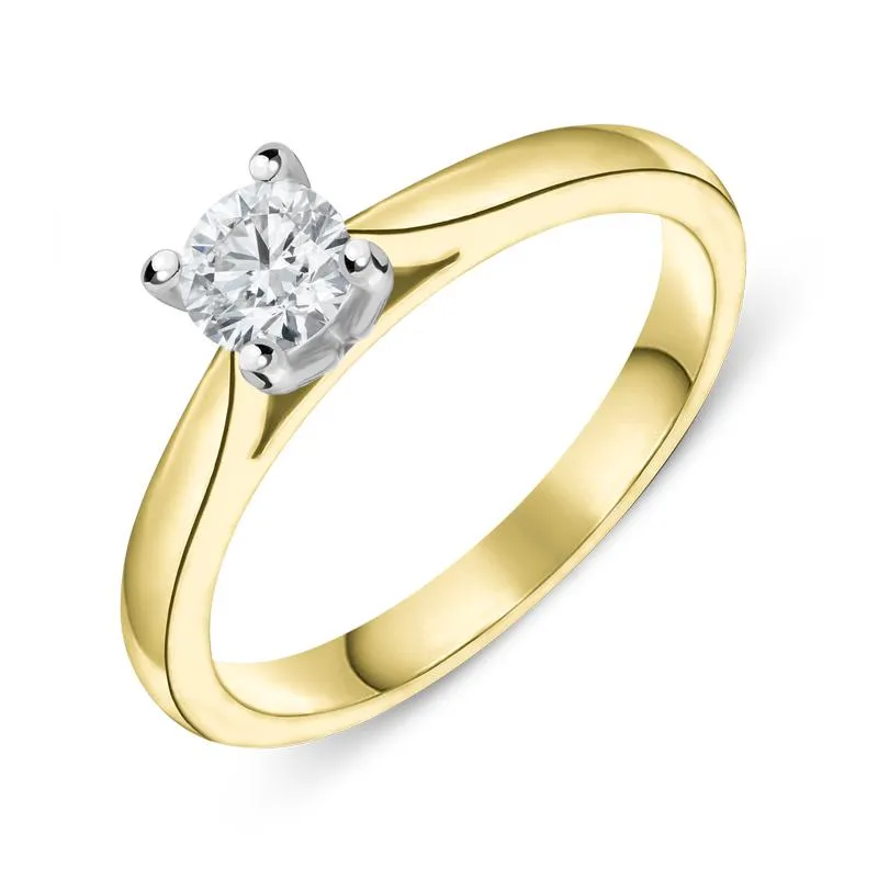 18ct Yellow Gold 0.33ct Diamond Brilliant Cut Solitaire Ring made by C.W. Sellors
