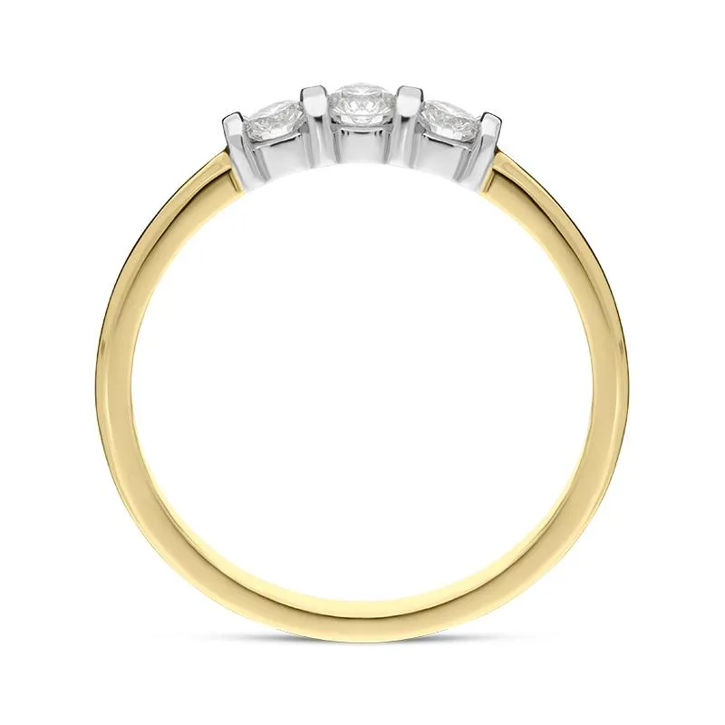 18ct Yellow Gold 0.35ct Diamond Trilogy Bar Set Ring sold by C.W. Sellors product image thumbnail 2