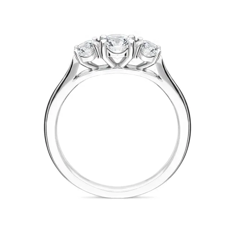 Platinum 0.76ct Diamond Brilliant Cut Trilogy Ring sold by C.W. Sellors product image thumbnail 2
