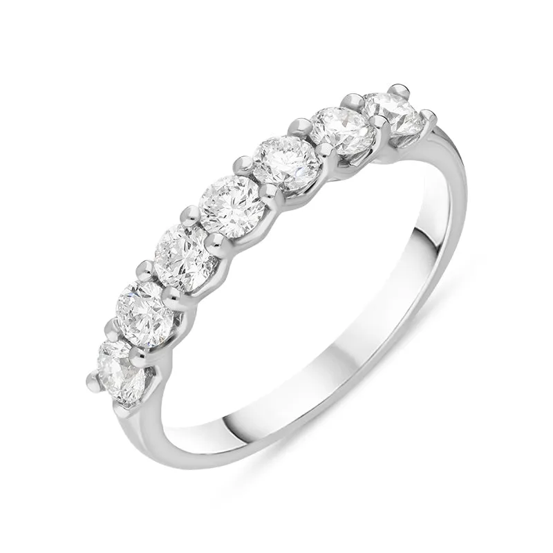 Platinum 0.72ct Diamond Brilliant Cut Wedding Half Eternity Ring sold by C.W. Sellors