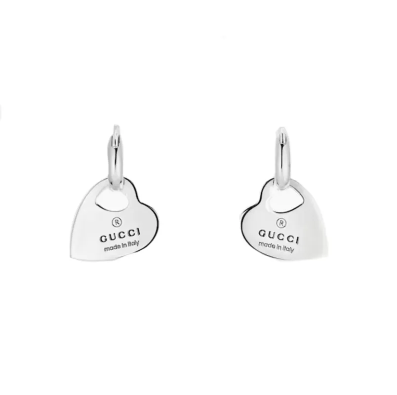 Gucci Trademark Sterling Silver Hoop Earrings sold by C.W. Sellors