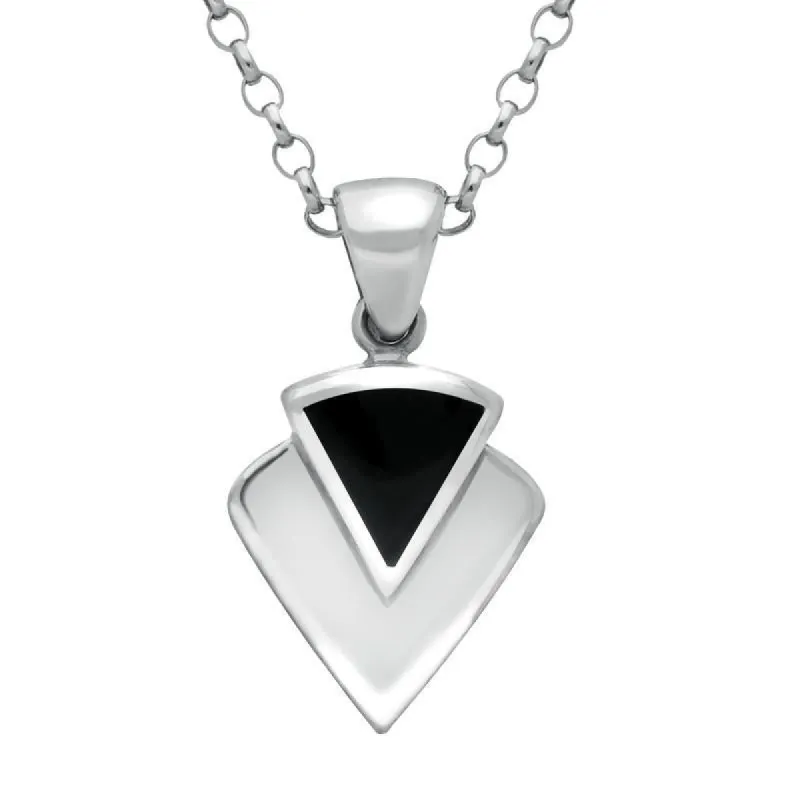 Sterling Silver Whitby Jet Triangular Arrowhead Necklace sold by C.W. Sellors