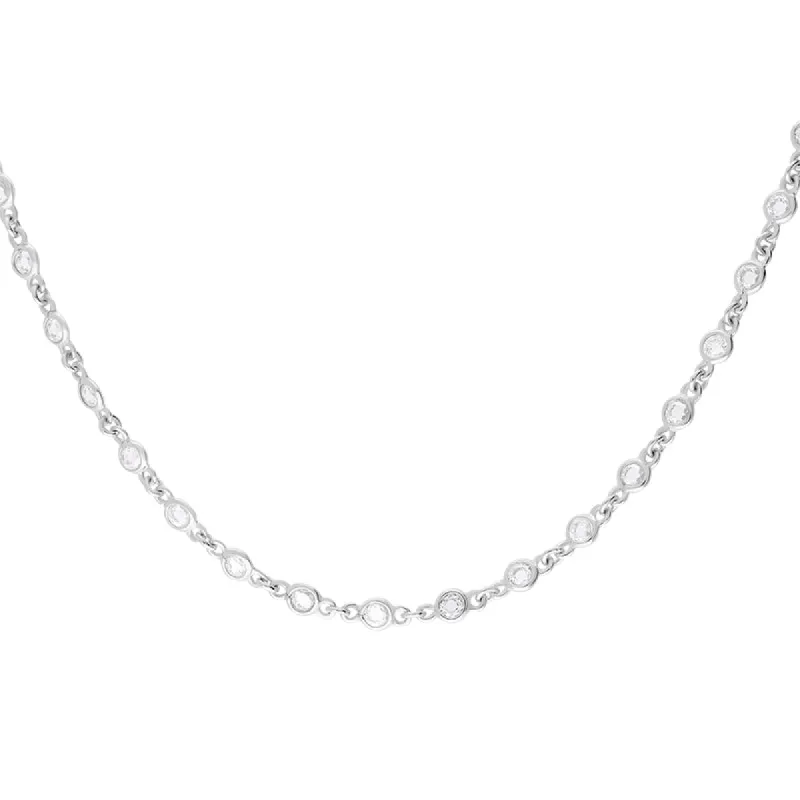 Cameo Italy Sterling Silver Cubic Zirconia Chain Necklace D sold by C.W. Sellors