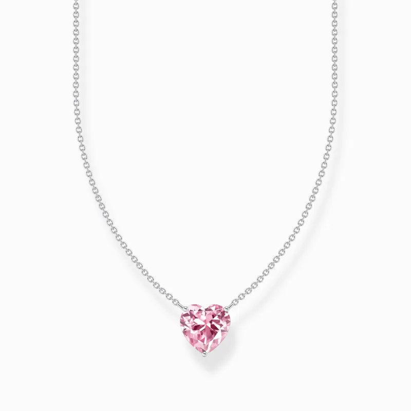 Thomas Sabo Sterling Silver Heart Pink Zirconia Necklace sold by C.W. Sellors