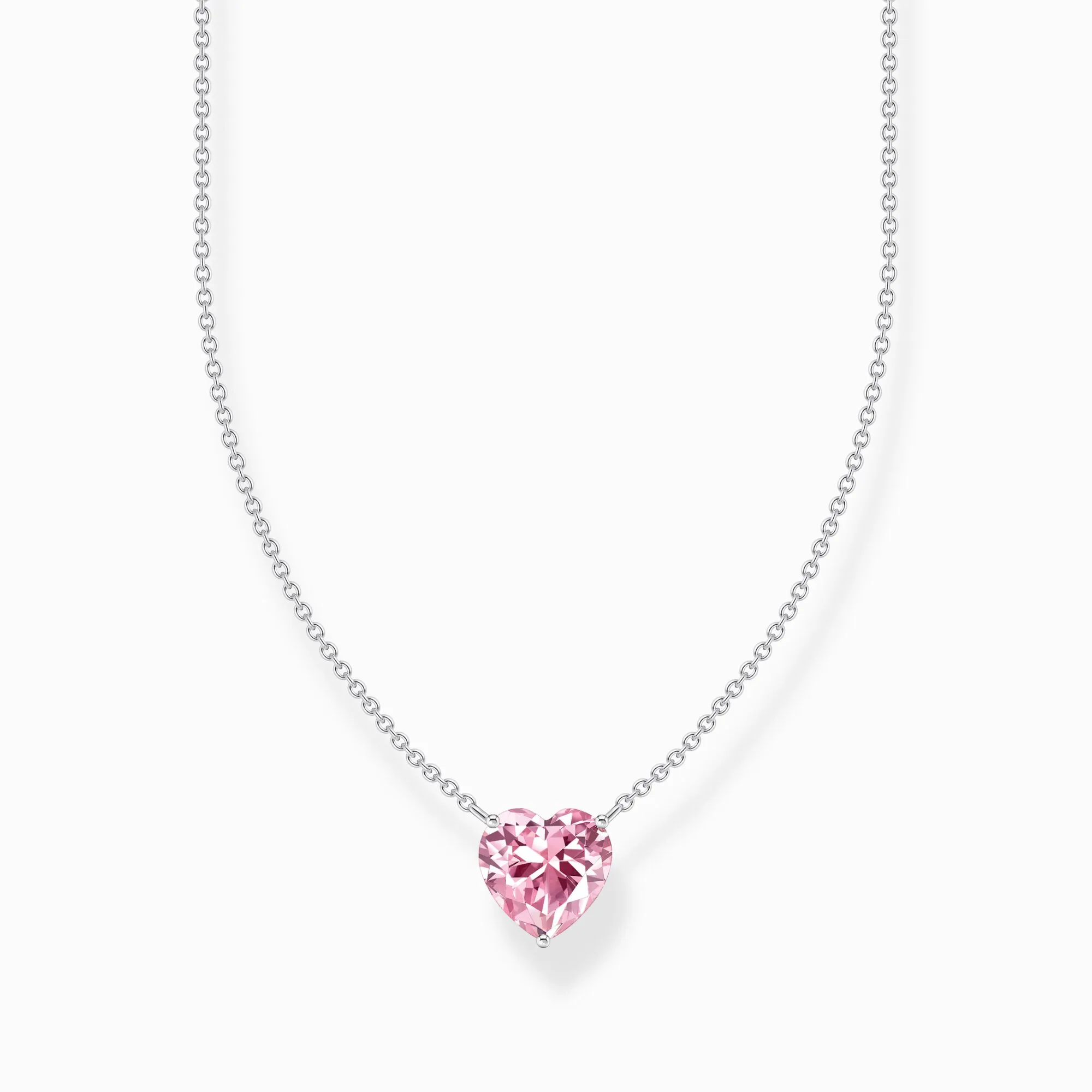Thomas Sabo Sterling Silver Heart Pink Zirconia Necklace sold by C.W. Sellors