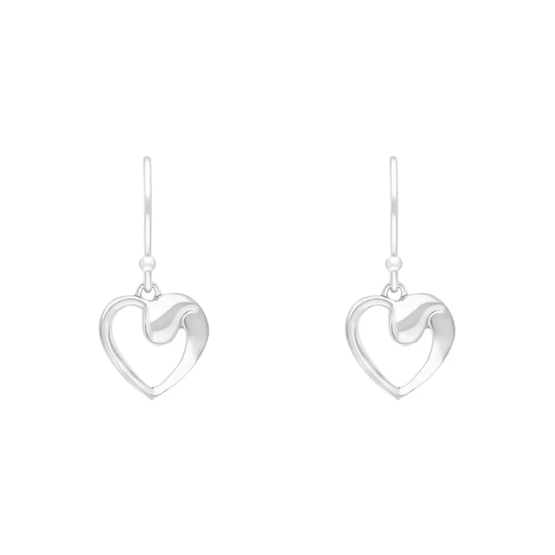 Sterling Silver Heart Drop Earrings D sold by C.W. Sellors
