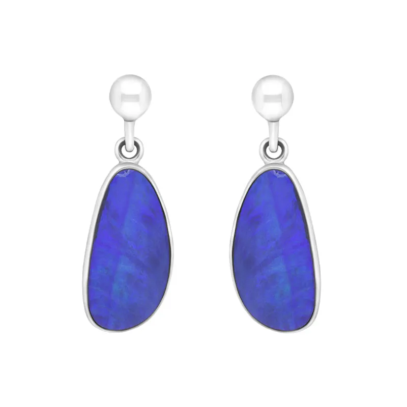 Sterling Silver Abstract Opal Doublet Drop Earrings D sold by C.W. Sellors