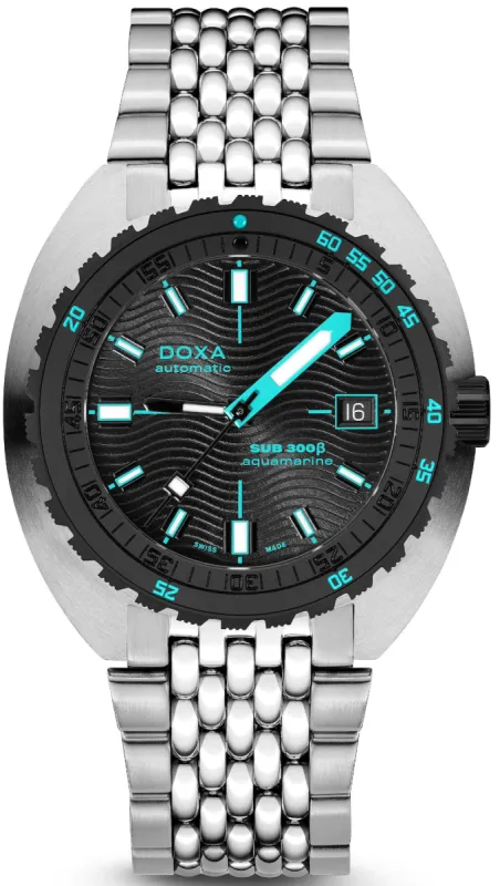 Doxa SUB 300 Beta Ceramic Steel Aquamarine Bracelet Watch sold by C.W. Sellors