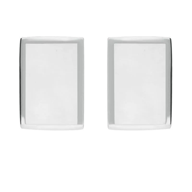 Sterling Silver Bauxite Flat Oblong Stud Earrings sold by C.W. Sellors