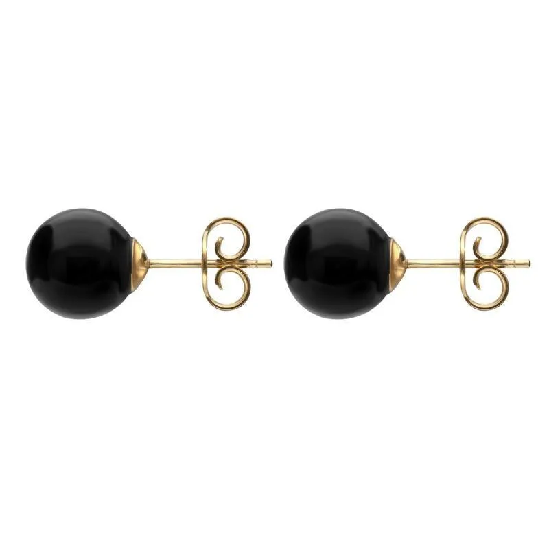 Yellow Gold Whitby Jet 10mm Ball Stud Earrings sold by C.W. Sellors product image thumbnail 2