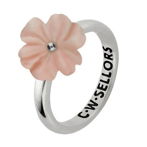 Sterling Silver Pink Conch Tuberose 12mm Dahlia Ring sold by C.W. Sellors