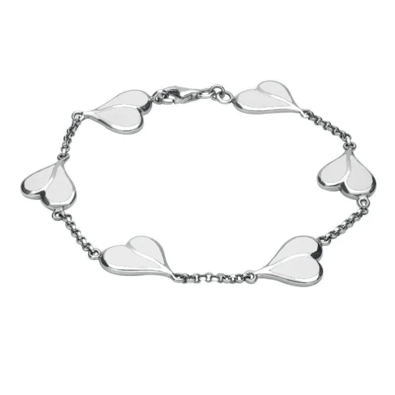 Sterling Silver Bauxite Split Heart Bracelet sold by C.W. Sellors