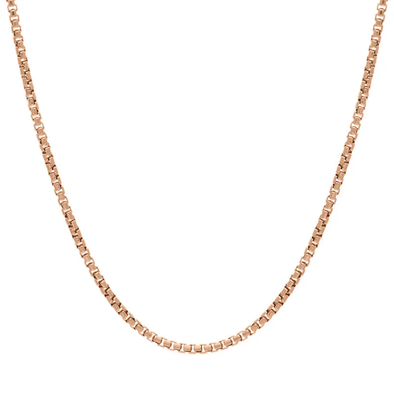 Rose Gold Plated Sterling Silver 24 Inch Box Chain sold by C.W. Sellors