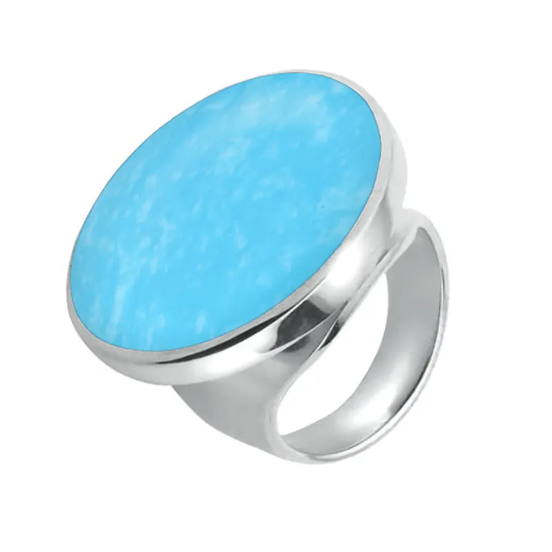 Sterling Silver Turquoise Round Sterling Silver Small Ring sold by C.W. Sellors