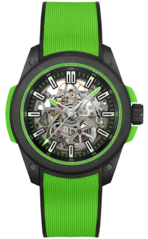Norqain Independence Wild One Skeleton 42mm Gecko Watch made by C.W. Sellors