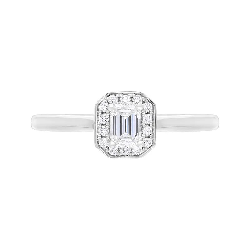 Platinum Diamond GIA Certified Emerald Cut Pave Cluster Ring D sold by C.W. Sellors product image thumbnail 2