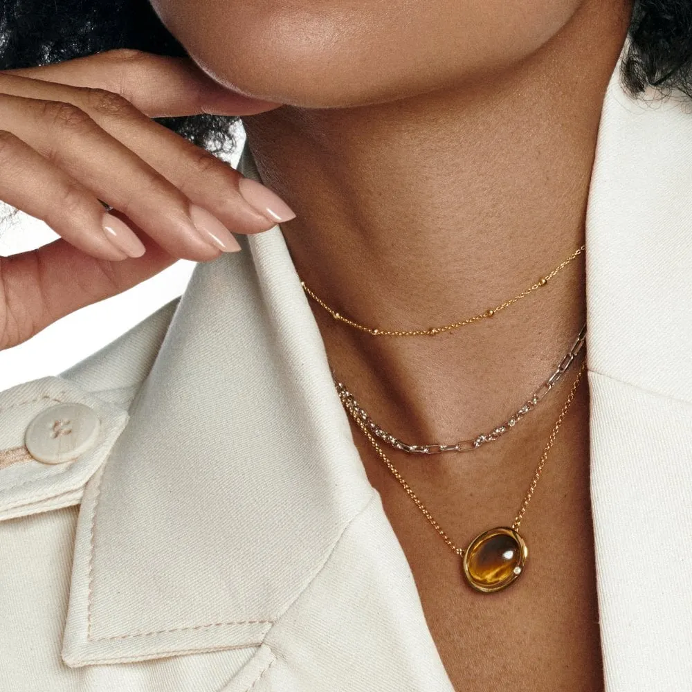 Hot Diamonds Gold Plated Sterling Silver Tigers Eye Oval Necklace sold by C.W. Sellors product image thumbnail 3