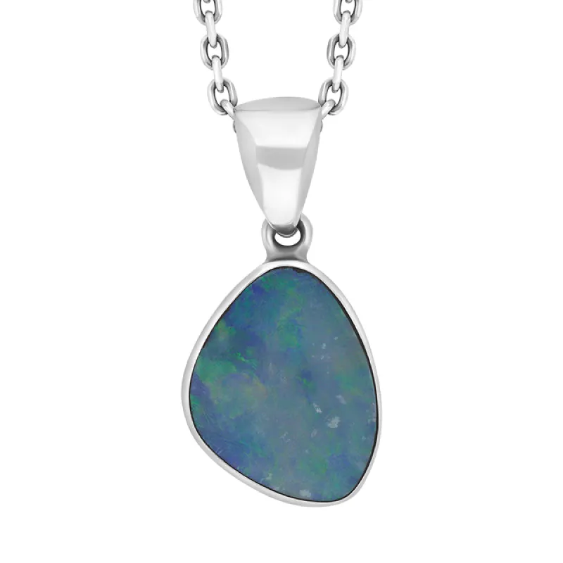 Sterling Silver Opal Doublet Abstract Necklace D sold by C.W. Sellors