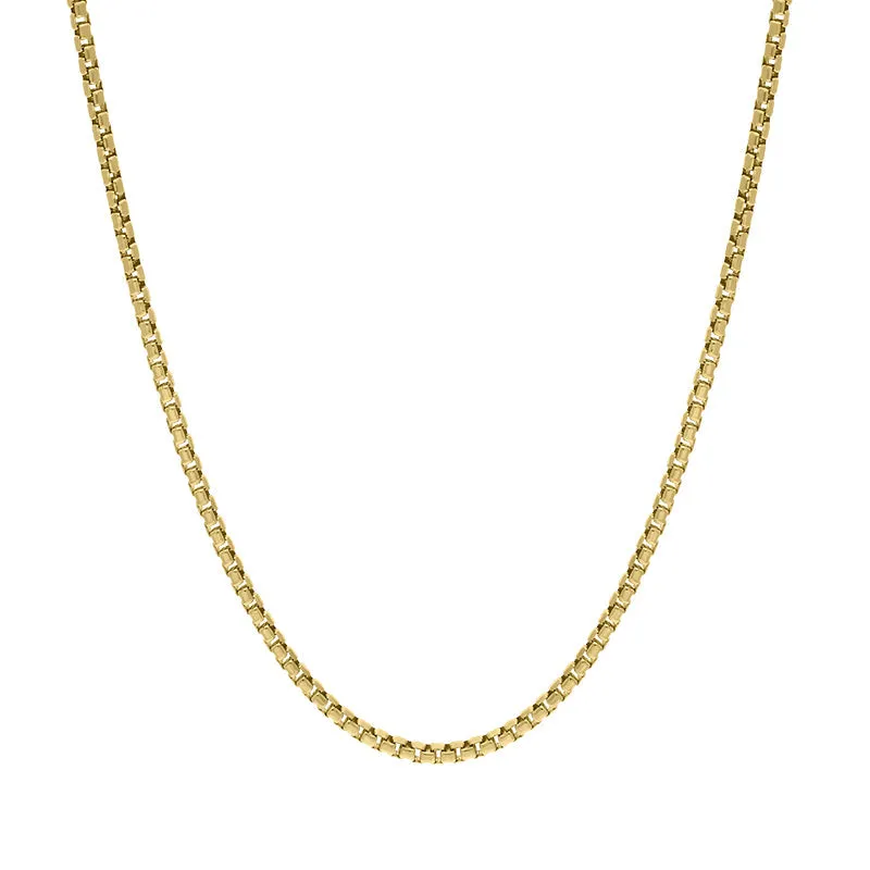 Yellow Gold Plated Sterling Silver 30 Inch Rounded Box Chain sold by C.W. Sellors