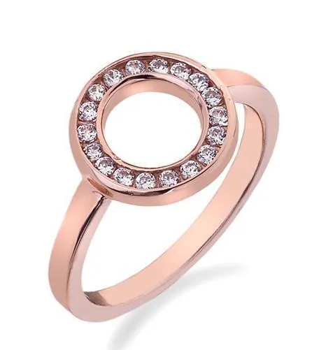 Hot Diamonds Saturno Rose Gold Plated Cubic Zirconia Ring D sold by C.W. Sellors