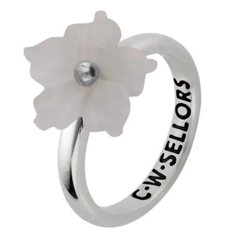 Sterling Silver Chalcedony Tuberose 10mm Carnation Ring sold by C.W. Sellors