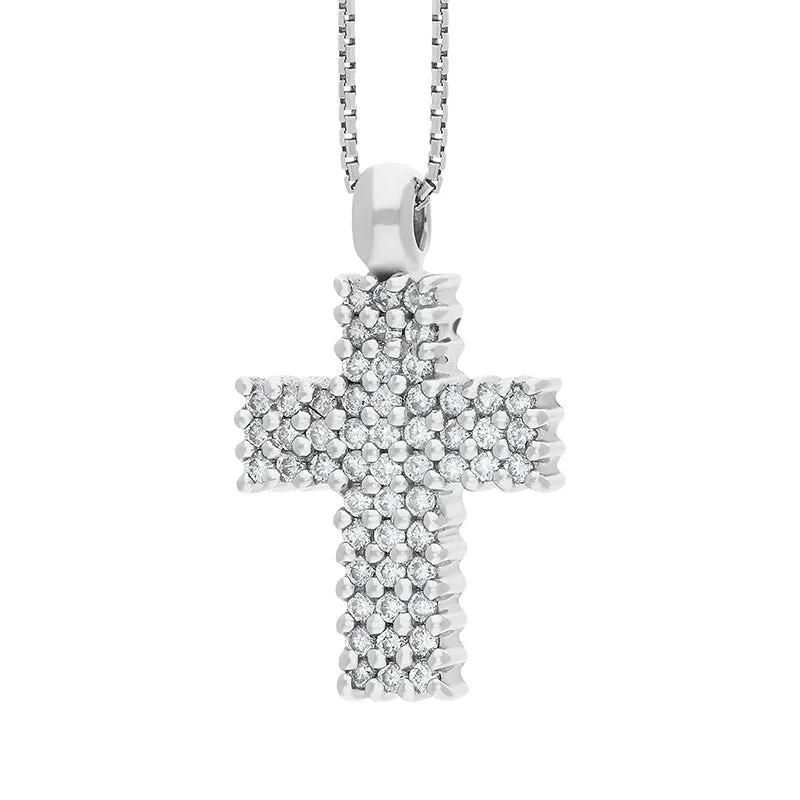18ct White Gold 0.27ct Diamond Cross Necklace D sold by C.W. Sellors product image thumbnail 2
