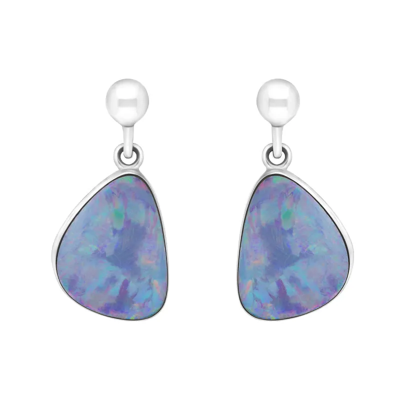Sterling Silver Abstract Triangle Opal Doublet Drop Earrings D sold by C.W. Sellors