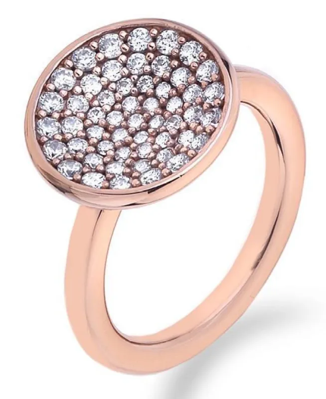Hot Diamonds Scintilla Rose Gold Plated Silver Cubic Zirconia Ring D sold by C.W. Sellors