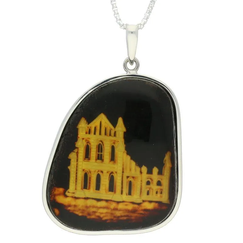 Carved Organic Sterling Silver Amber Abbey Pendant D sold by C.W. Sellors