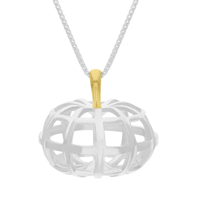 Sterling Silver 18ct Yellow Gold Plated House & Garden Pumpkin Large Pendant D sold by C.W. Sellors