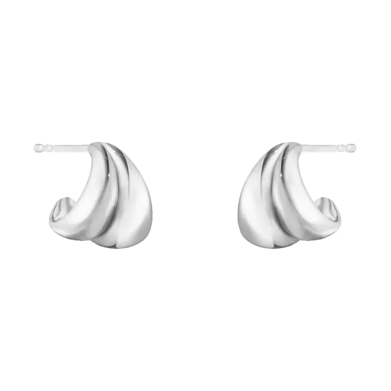 Georg Jensen Curve Sterling Silver Small Hoop Earrings D sold by C.W. Sellors