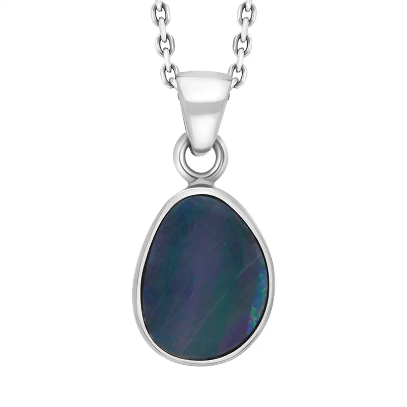 Sterling Silver Opal Doublet Abstract Necklace D sold by C.W. Sellors