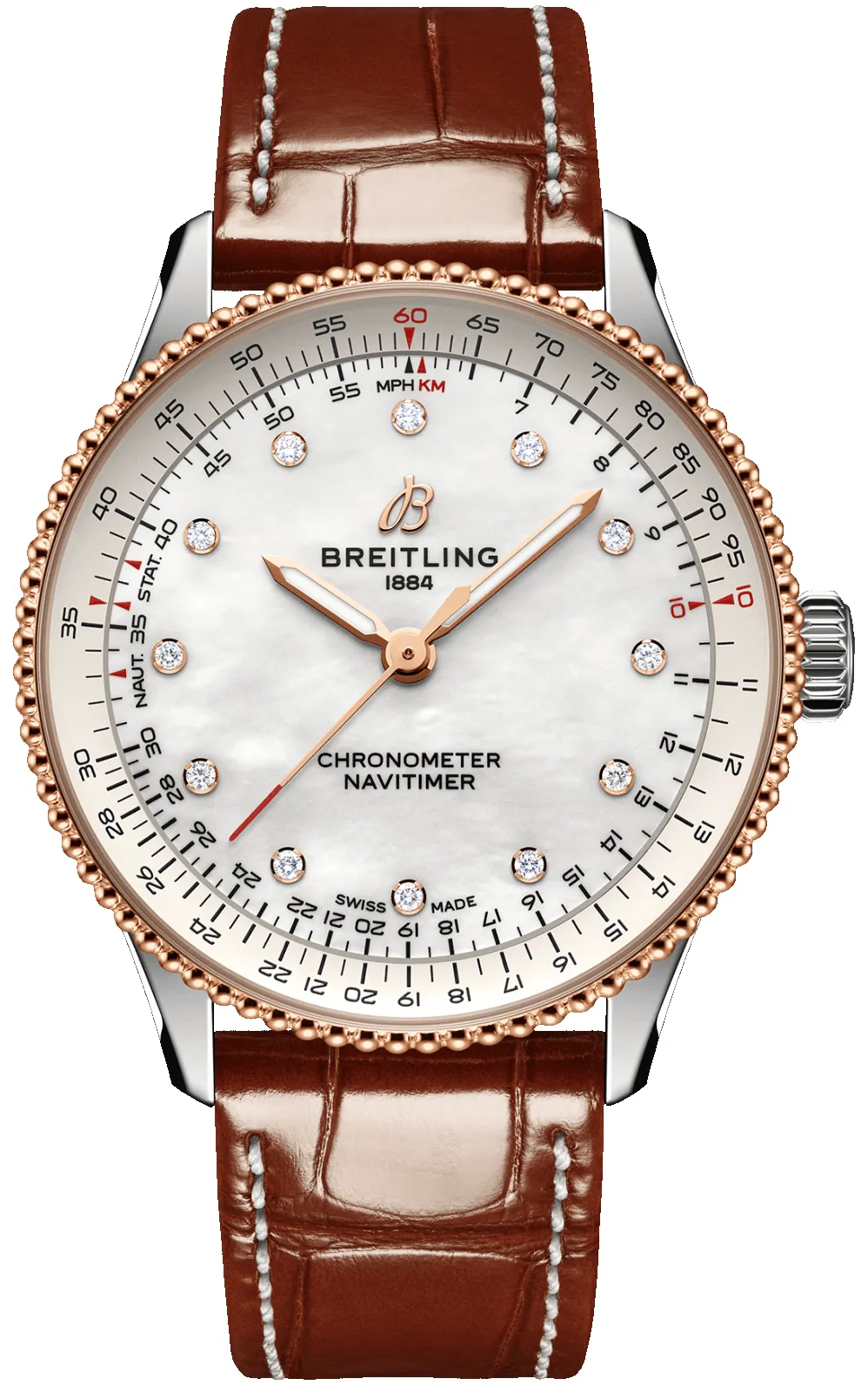 Breitling Navitimer 36 Automatic Alligator Watch sold by C.W. Sellors