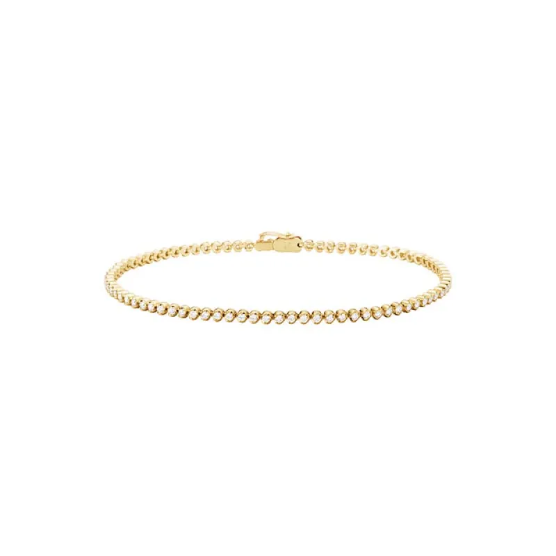 Georg Jensen Signature Diamonds 18ct Yellow Gold 0.69ct Slim Tennis Bracelet Small made by Georg Jensen