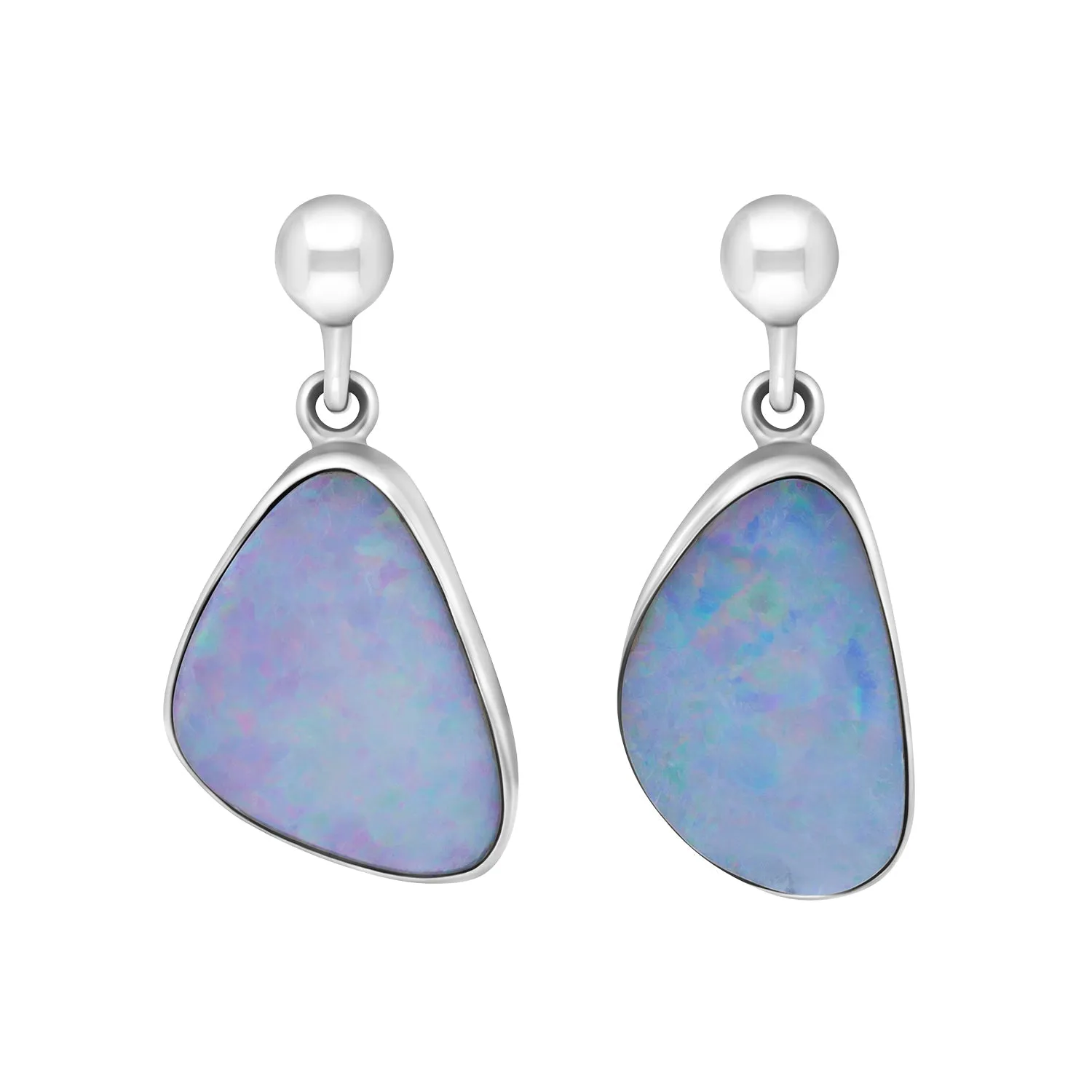 Sterling Silver Abstract Triangle Opal Doublet Drop Earrings D sold by C.W. Sellors