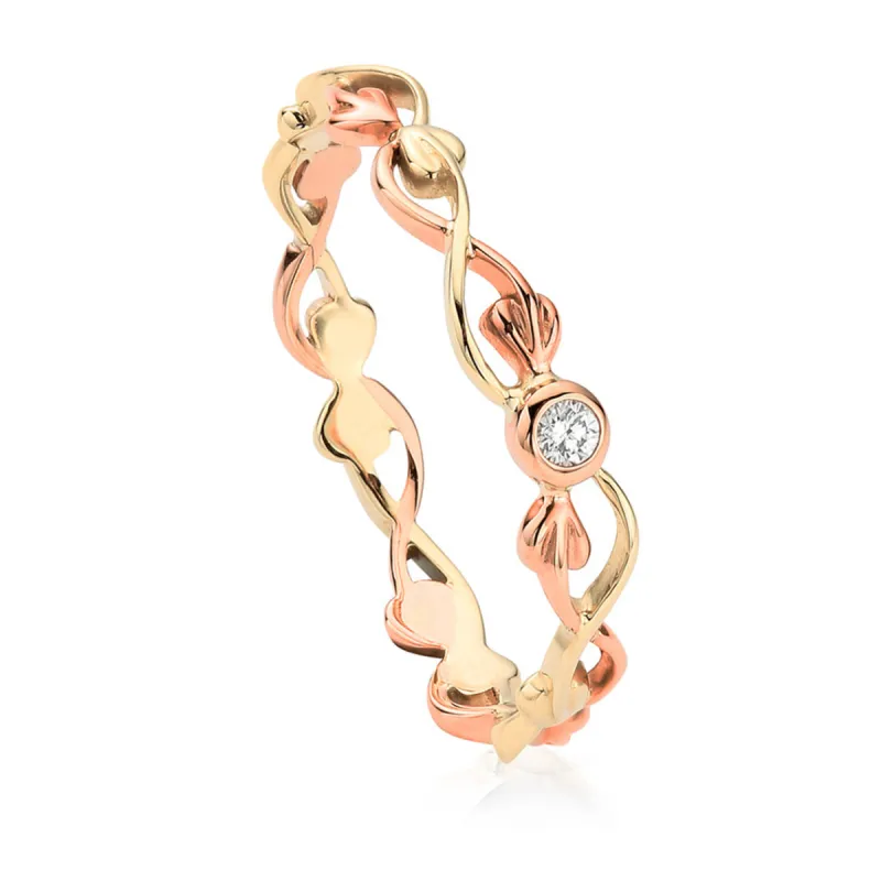 Clogau Tree of Life 9ct Gold Diamond Stacking Ring D made by C.W. Sellors