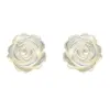 Sterling Silver White Mother of Pearl Tuberose 8mm Rose Stud Earrings sold by C.W. Sellors