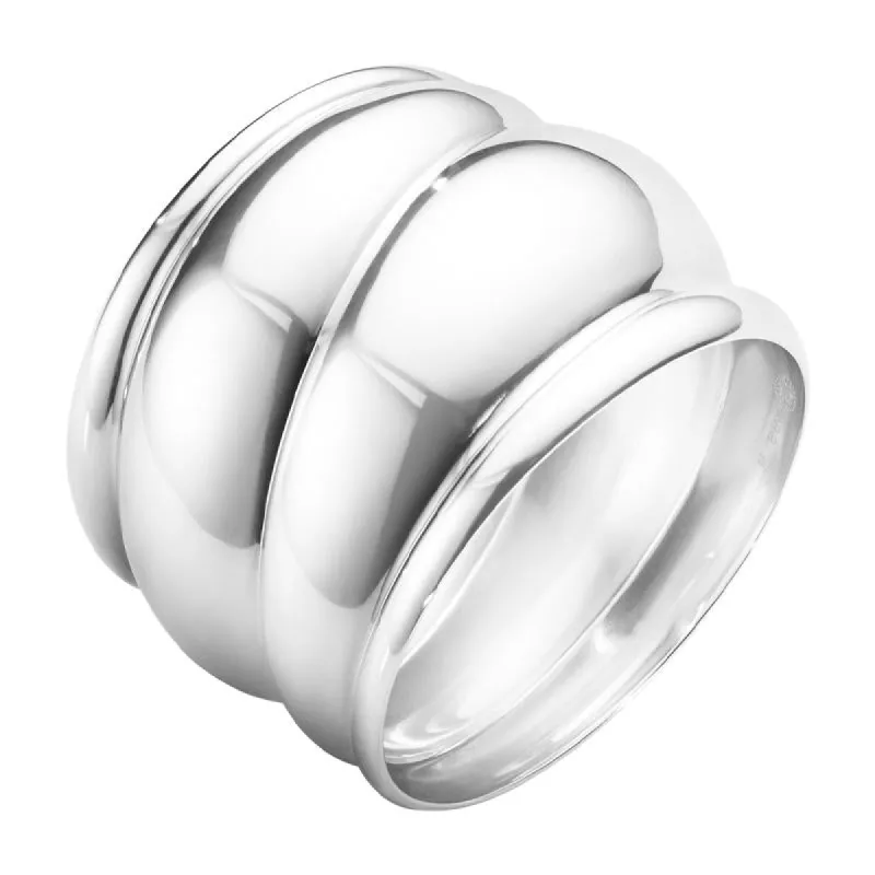 Georg Jensen Curve Sterling Silver Large Bangle made by Georg Jensen