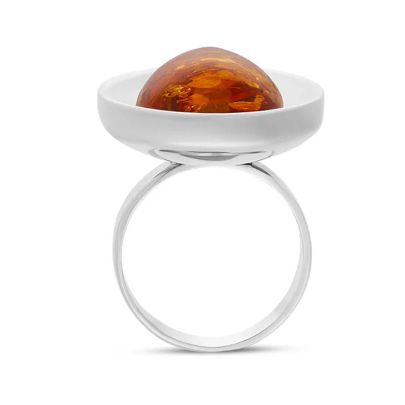 Sterling Silver Amber Concave Ring D sold by C.W. Sellors product image thumbnail 2