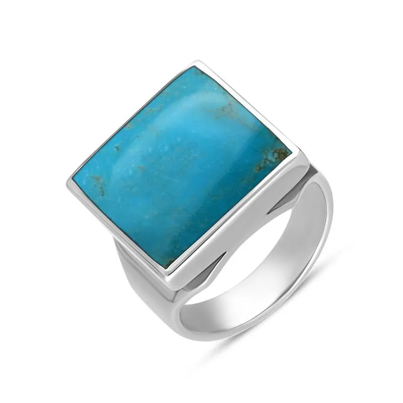 Sterling Silver Turquoise Small Square Ring sold by C.W. Sellors