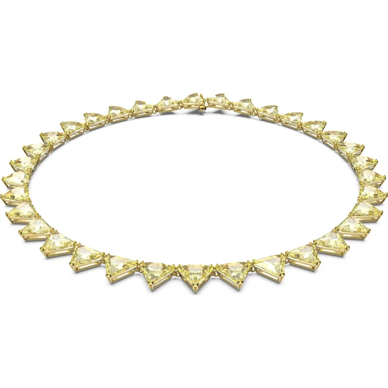 Swarovski Ortyx Yellow Gold Tone Plated White Crystal Triangle Cut Necklace D sold by C.W. Sellors