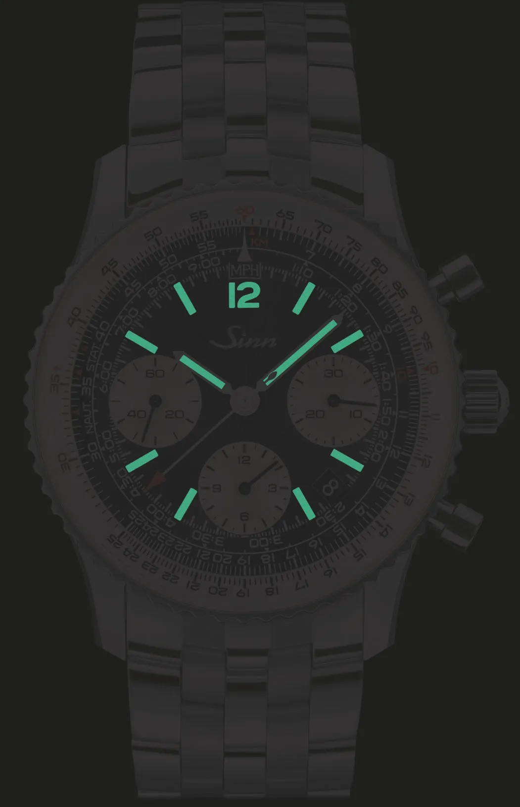 Sinn 903 St II Navigation Chronograph Fine Link Bracelet Watch sold by C.W. Sellors product image thumbnail 2