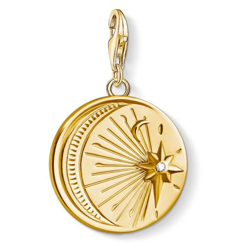 Thomas Sabo Charm Club Yellow Gold Vintage Moon And Star Pendant D sold by C.W. Sellors