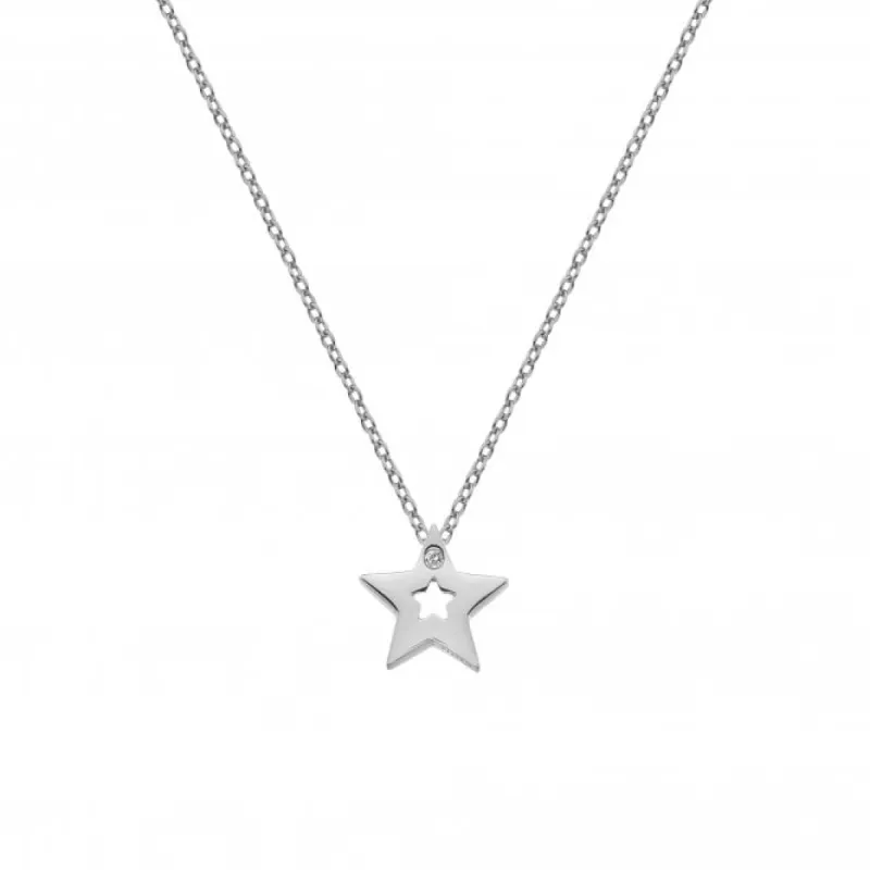 Hot Diamonds Diamond Amulet Sterling Silver Star Necklace sold by C.W. Sellors