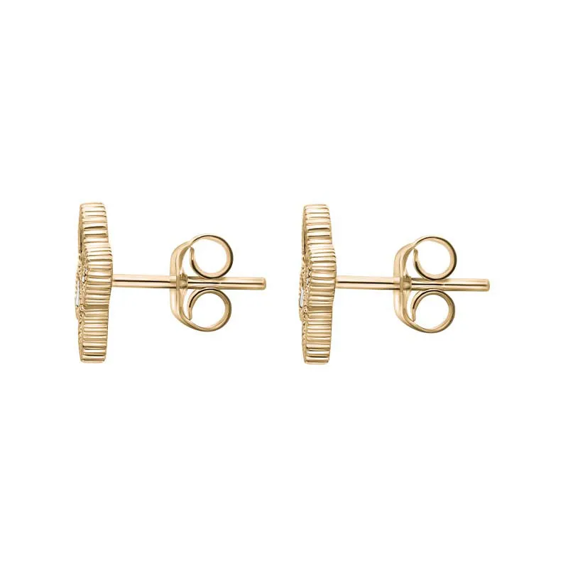 18ct Yellow Gold White Mother of Pearl Eden Marquise Flower Stud Earrings sold by C.W. Sellors product image thumbnail 2