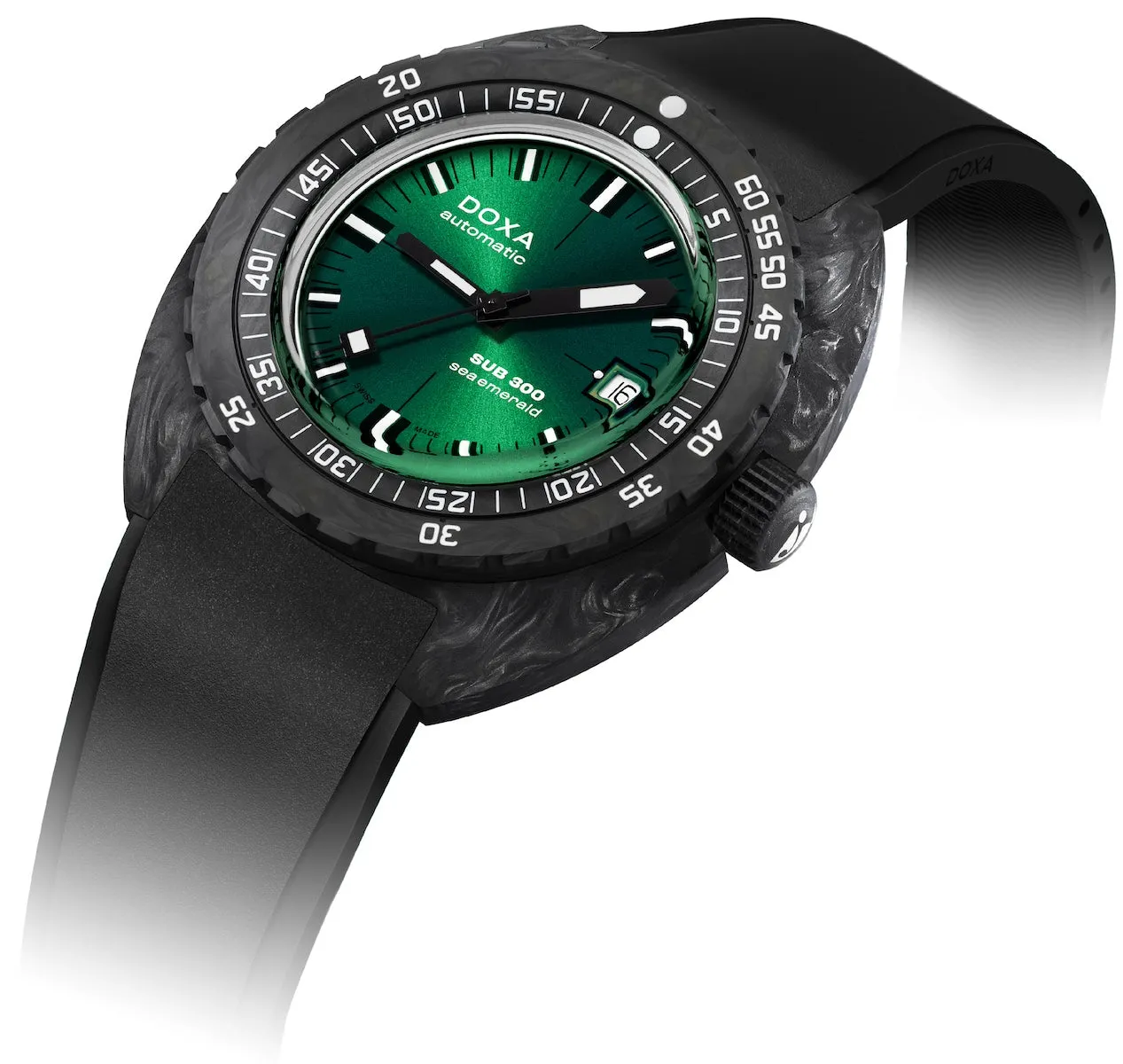 Doxa SUB 300 Carbon Sea Emerald Rubber Watch sold by C.W. Sellors product image thumbnail 2