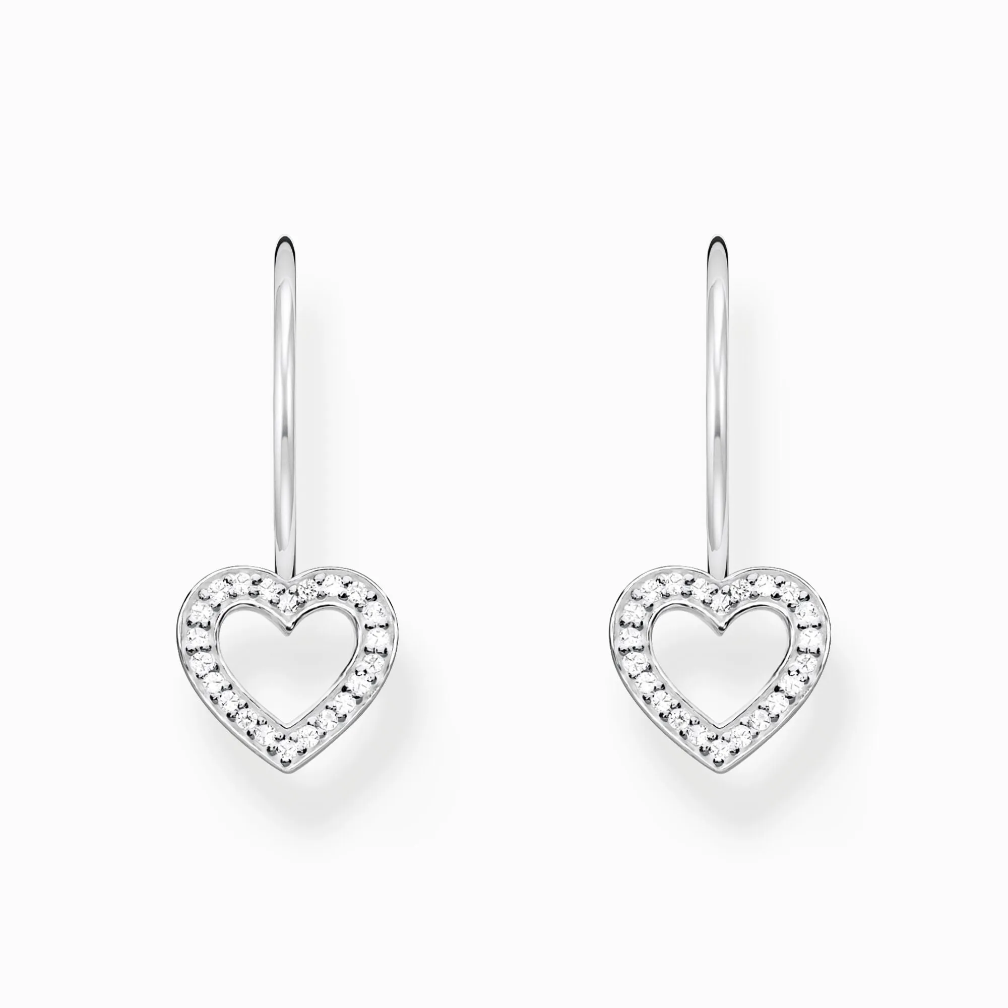 Thomas Sabo Sterling Silver Heart White Zirconia Earrings sold by C.W. Sellors
